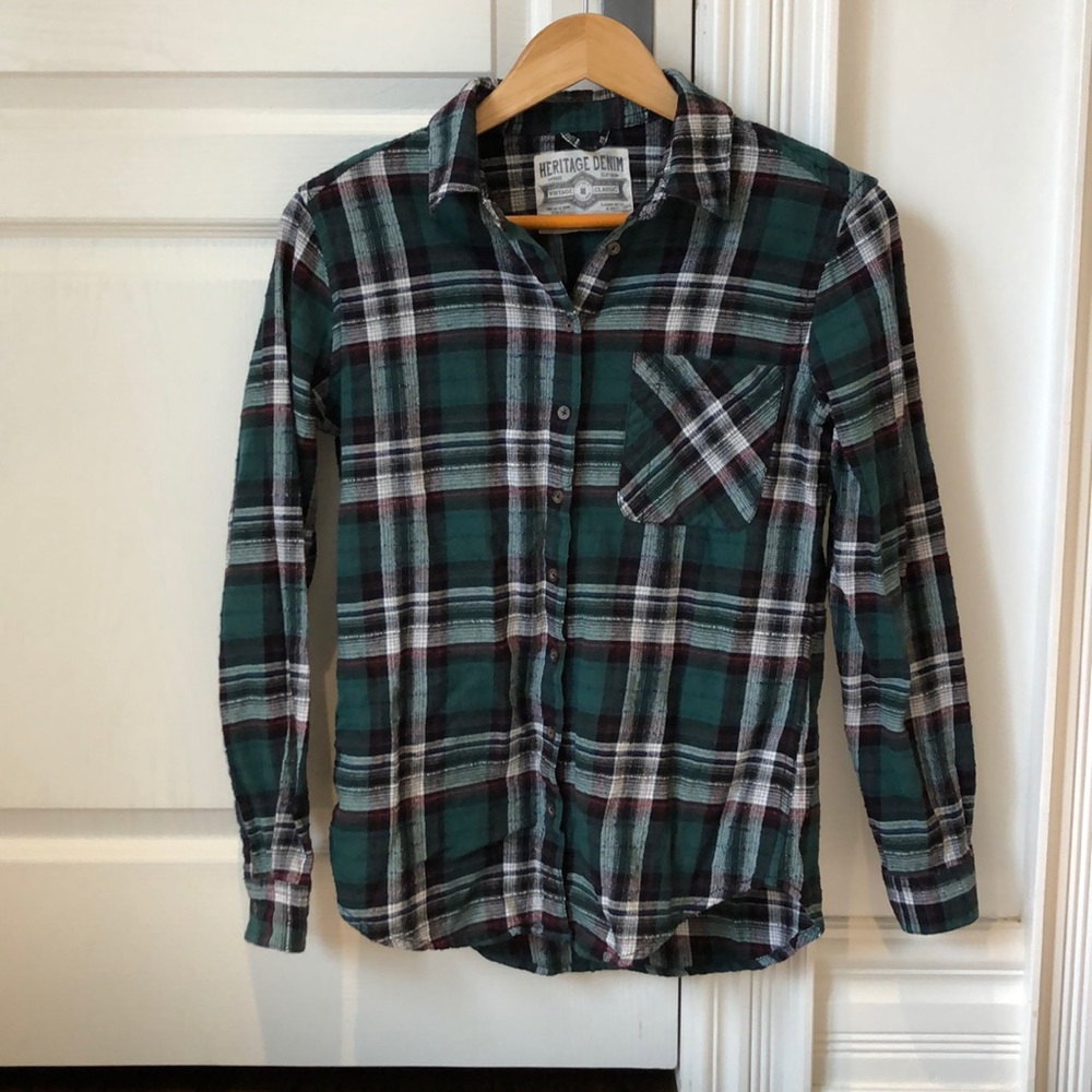 Garage “Heritage Denim” Green Plaid Shirt